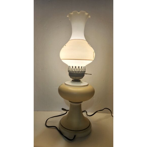 Tiered Vintage Lamp Milk Glass Vintage GWTW Tested & Works Mid-Century Gone With - Picture 6 of 16